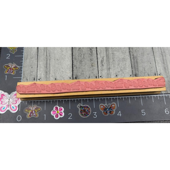 The Stamp Pad Ladybug Mushroom‎ Border Rubber Stamp Wood #M16 - Picture 2 of 3